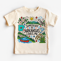 Somebody in Arkansas Loves Me design on a natural tee