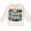 Somebody in Indiana Loves Me design on a natural sweatshirt