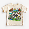 Somebody in Kentucky Loves Me design on a natural tee
