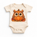 Pumpkin Owl Shirt, Sweatshirt & Bodysuit - Natural Baby Bodysuit