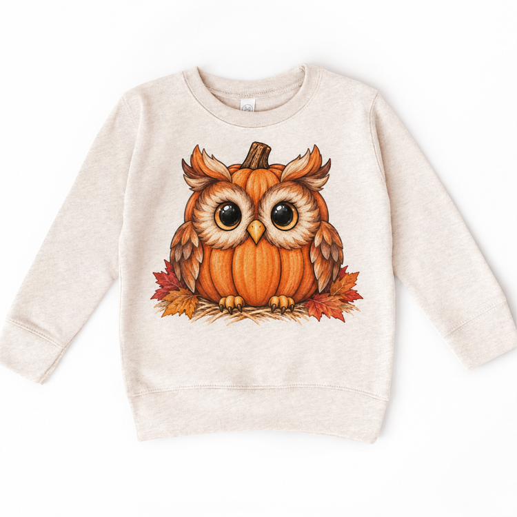 Pumpkin Owl Shirt, Sweatshirt & Bodysuit - Natural Heather Sweatshirt