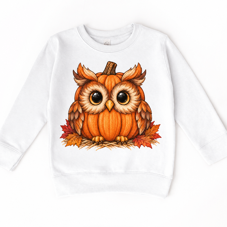 Pumpkin Owl Shirt, Sweatshirt & Bodysuit - White Sweatshirt