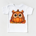 Pumpkin Owl Shirt, Sweatshirt & Bodysuit - White Short Sleeve Tee