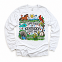 Somebody in Kentucky Loves Me design on a white long sleeve tee