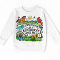 Somebody in Kentucky Loves Me design on a white sweatshirt