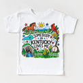 Somebody in Kentucky Loves Me design on a white tee