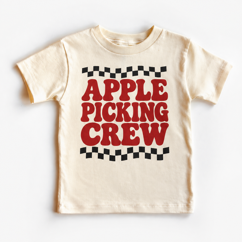 Apple Picking Crew Shirt, Sweatshirt & Bodysuit - Natural Short Sleeve Tee