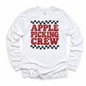 Apple Picking Crew Shirt, Sweatshirt & Bodysuit - White Long Sleeve Tee