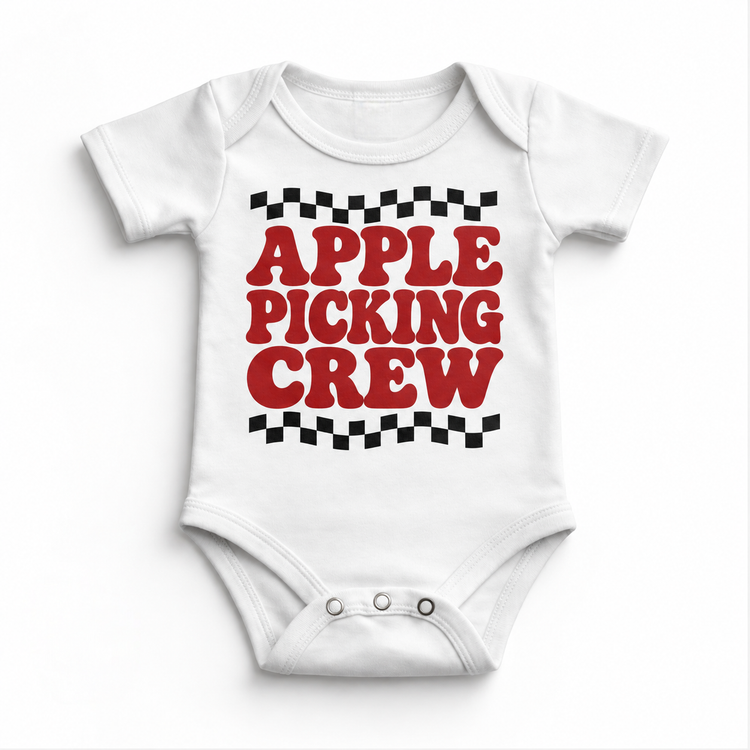 Apple Picking Crew Shirt, Sweatshirt & Bodysuit - White Baby Bodysuit
