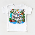 Somebody in Mississippi Loves Me design on a white tee