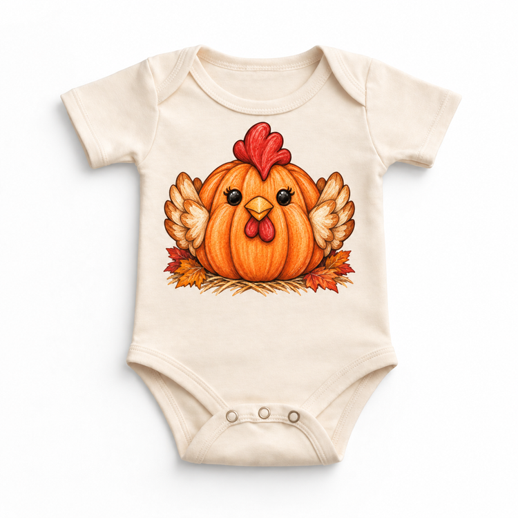 Pumpkin Chicken Shirt, Sweatshirt & Bodysuit - Natural Baby Bodysuit