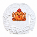 Pumpkin Chicken Shirt, Sweatshirt & Bodysuit - White Long Sleeve Tee