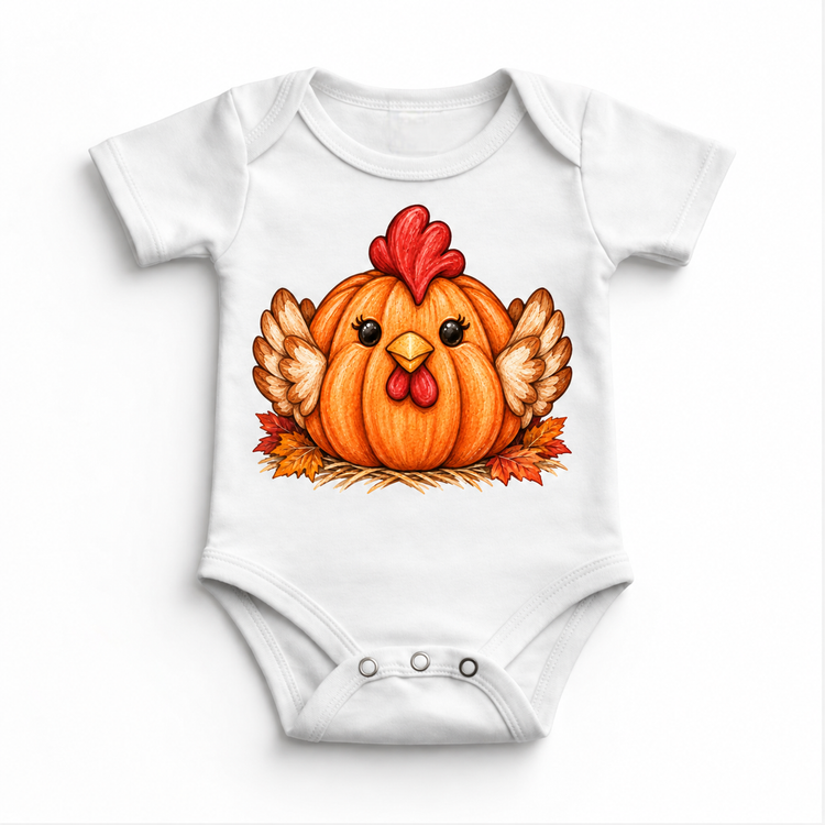 Pumpkin Chicken Shirt, Sweatshirt & Bodysuit - White Baby Bodysuit
