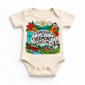 Somebody in Vermont Loves Me design on a natural bodysuit