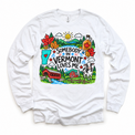 Somebody in Vermont Loves Me design on a white long sleeve tee
