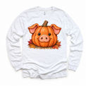 Pumpkin Pig Shirt, Sweatshirt & Bodysuit - White Long Sleeve Tee