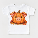 Pumpkin Pig Shirt, Sweatshirt & Bodysuit - White Short Sleeve Tee