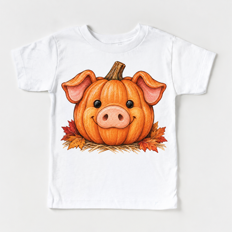 Pumpkin Pig Shirt, Sweatshirt & Bodysuit - White Short Sleeve Tee