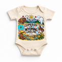 Somebody in Wyoming Loves Me design on a natural bodysuit