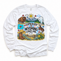 Somebody in Wyoming Loves Me design on a white long sleeve tee