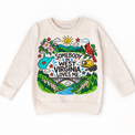 Somebody in West Virginia Loves Me design on a natural sweatshirt