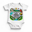 Somebody in West Virginia Loves Me design on a white bodysuit