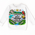 Somebody in West Virginia Loves Me design on a white sweatshirt
