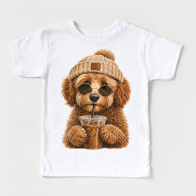 Doodle iced coffee design on White Short Sleeve Tee