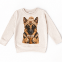 German Shepherd iced coffee design on Natural Heather Sweatshirt