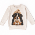 Bernese Mountain Dog iced coffee design on Natural Heather Sweatshirt