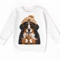 Bernese Mountain Dog iced coffee design on White Sweatshirt