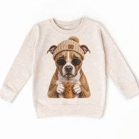 Pit Bull iced coffee design on Natural Heather Sweatshirt