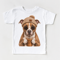 Pit Bull iced coffee design on White Short Sleeve Tee