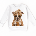 Pit Bull iced coffee design on White Sweatshirt