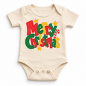 Merry Christmas Christmas design on a natural bodysuit