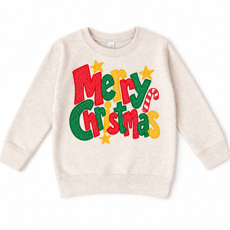 Merry Christmas Christmas design on a natural sweatshirt