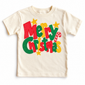 Merry Christmas Christmas design on a natural tee