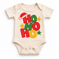 Ho Ho Ho Christmas design on a natural bodysuit