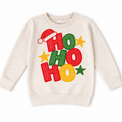 Ho Ho Ho Christmas design on a natural sweatshirt