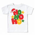 Ho Ho Ho Christmas design on a white tee