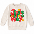 Jingle All the Way Christmas design on a natural sweatshirt