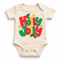 Holly Jolly Christmas design on a natural bodysuit