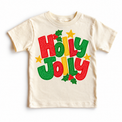 Holly Jolly Christmas design on a natural tee