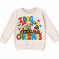 I Dig Christmas design on a natural sweatshirt