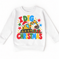 I Dig Christmas design on a white sweatshirt