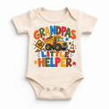 Grandpa's Little Helper design on a natural bodysuit