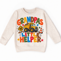 Grandpa's Little Helper design on a natural sweatshirt