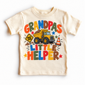 Grandpa's Little Helper design on a natural tee