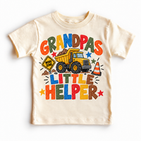 Grandpa's Little Helper design on a natural tee