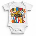 Grandpa's Little Helper design on a white bodysuit
